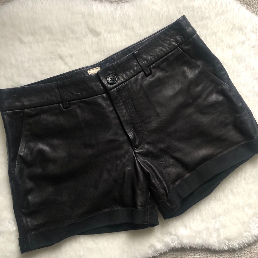 Leather shorts